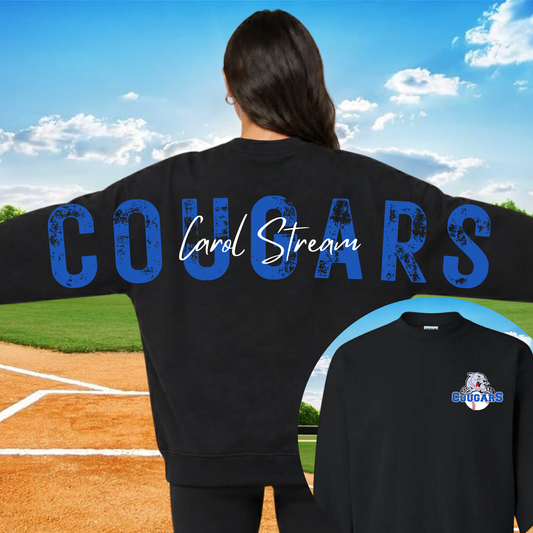 Carol Stream Cougar Back Print Crewneck