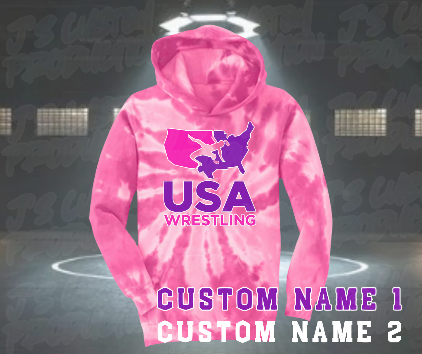 Tie Dye Girls USA Wrestling Hoodie