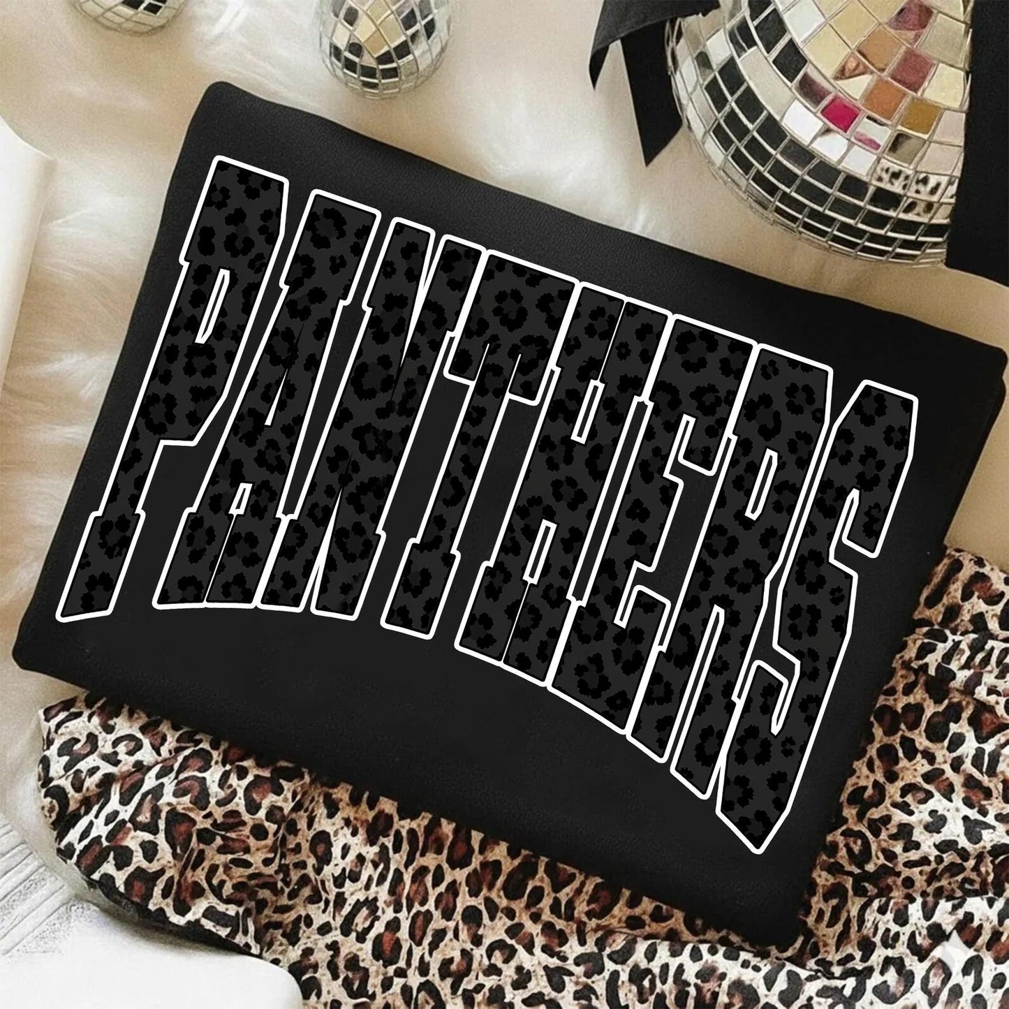Panthers Cheetah Print Black on Black
