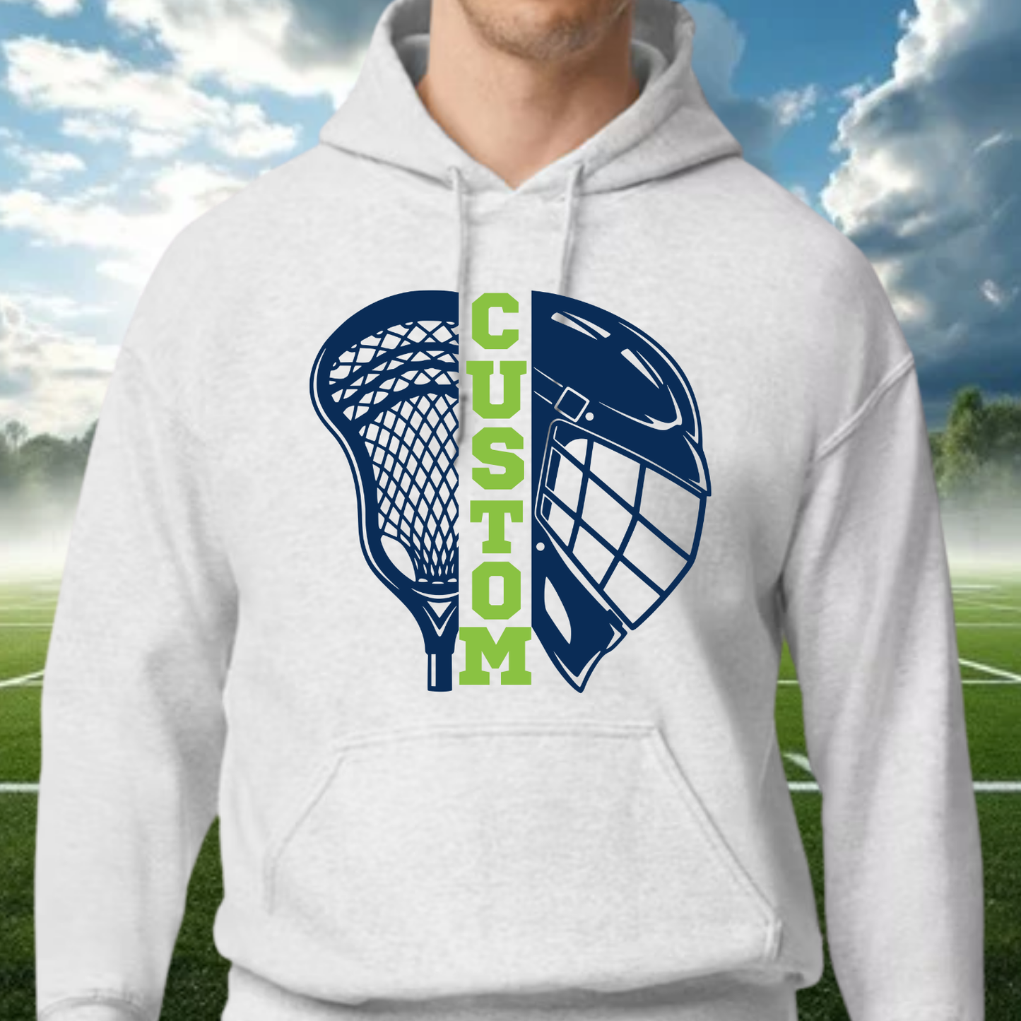 Custom Helmet & Stick Hoodie