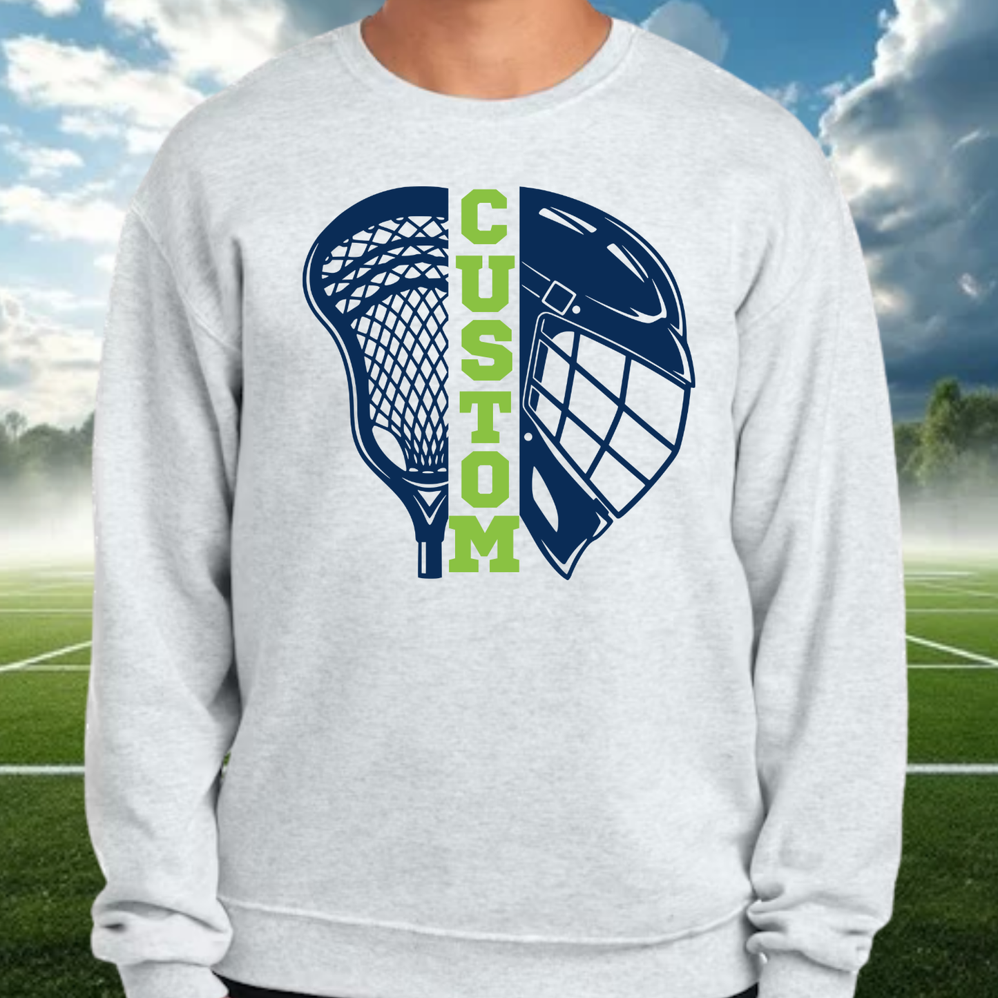 Custom Helmet & Stick Crewneck