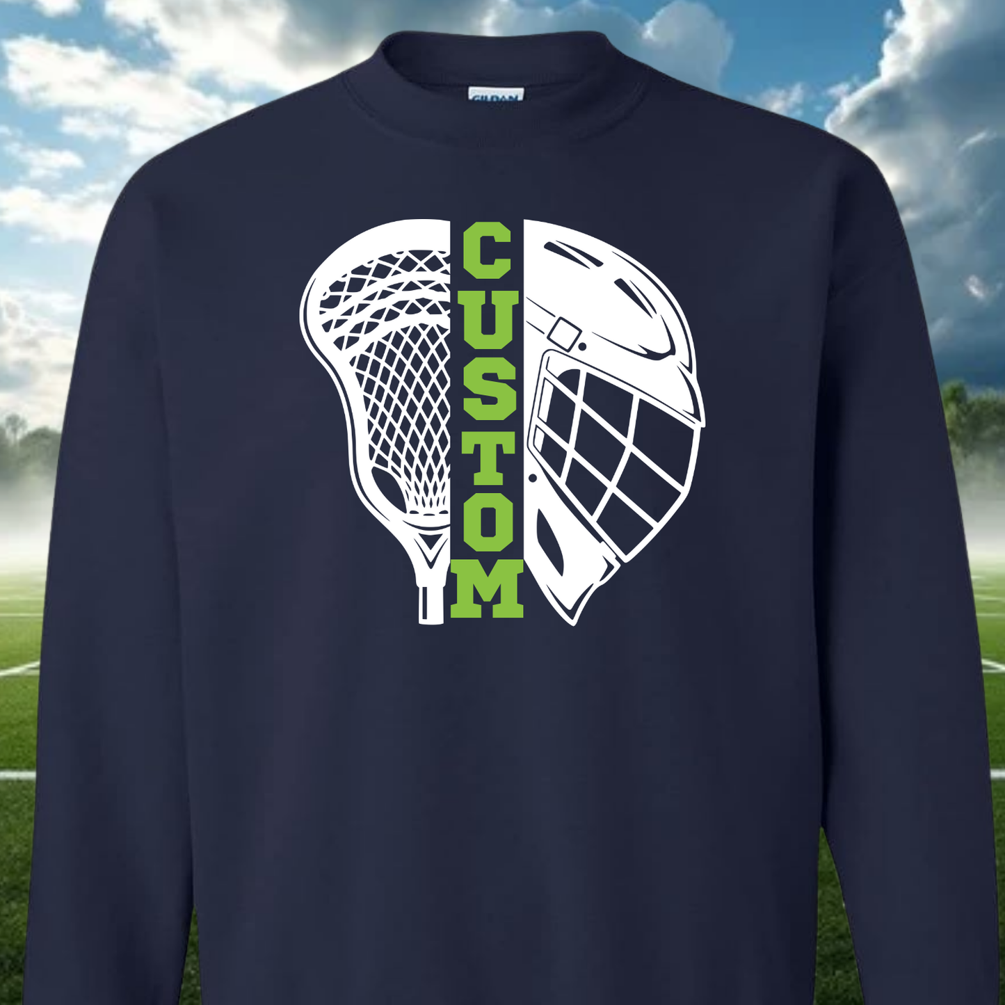 Custom Helmet & Stick Crewneck