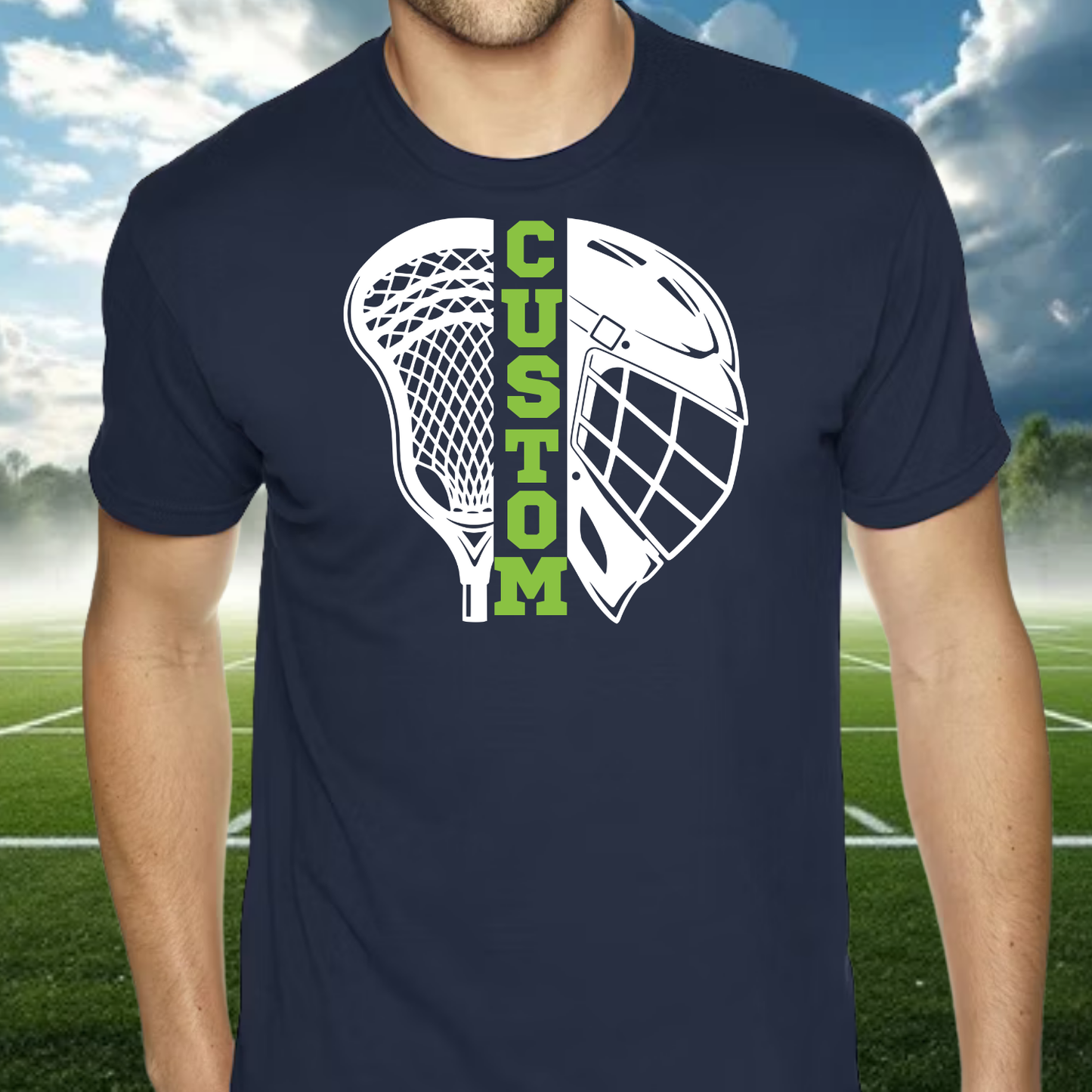 Custom Helmet & Stick T=Shirt