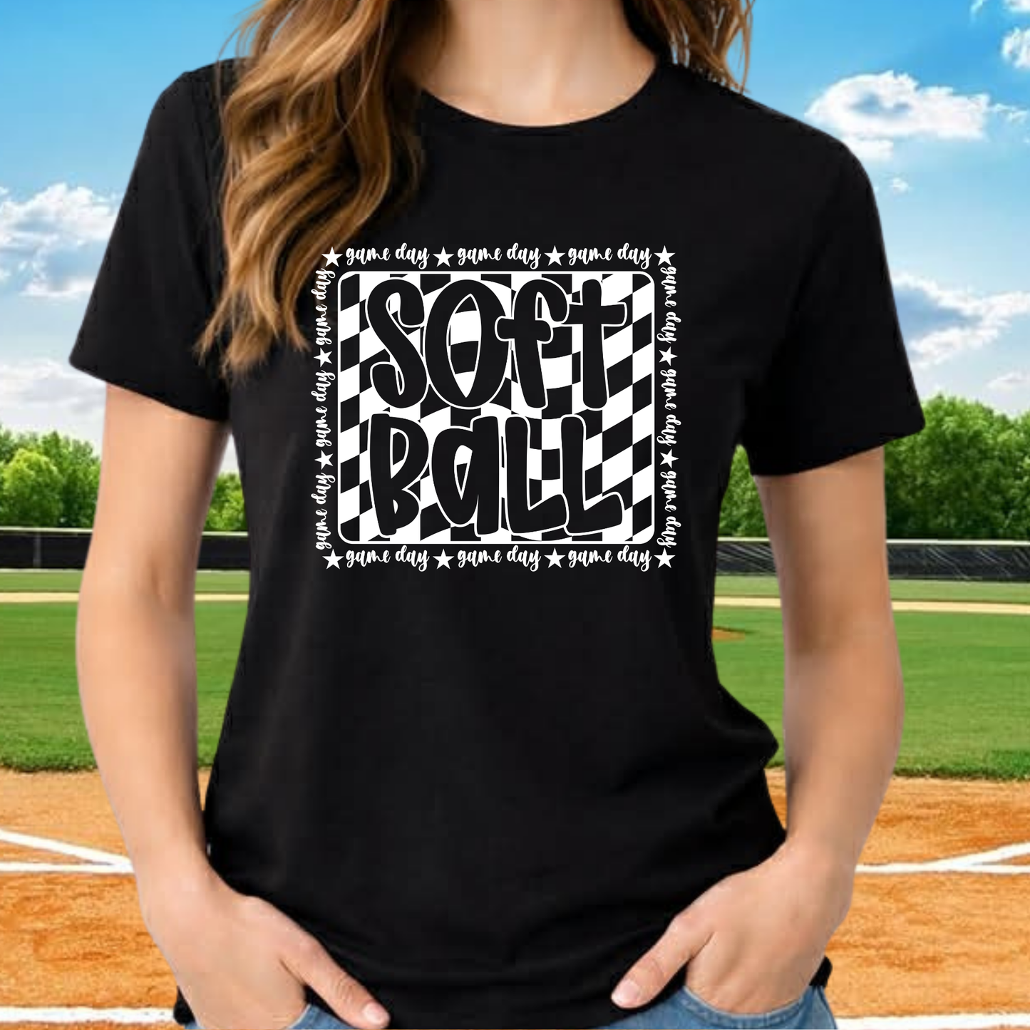 Softball Check White
