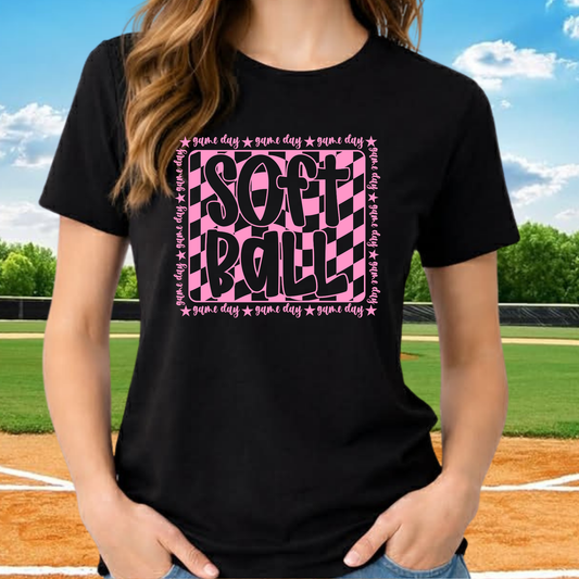 Softball Check Pink
