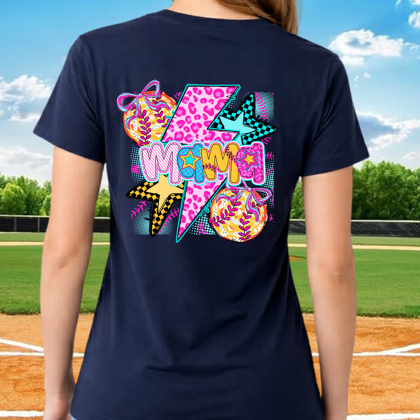 Softball Mama BACK Custom Front