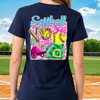 Softball Art BACK Custom Front