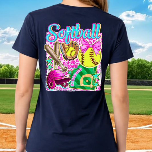 Softball Art BACK Custom Front