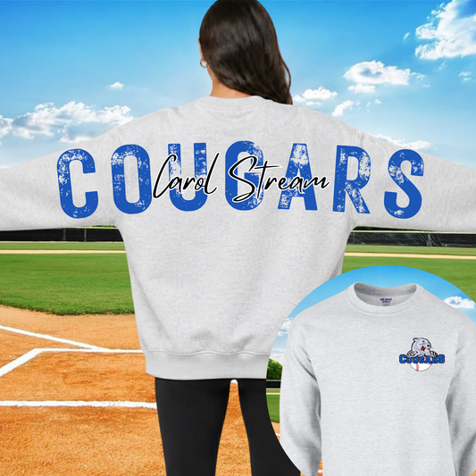Carol Stream Cougar Back Print Crewneck