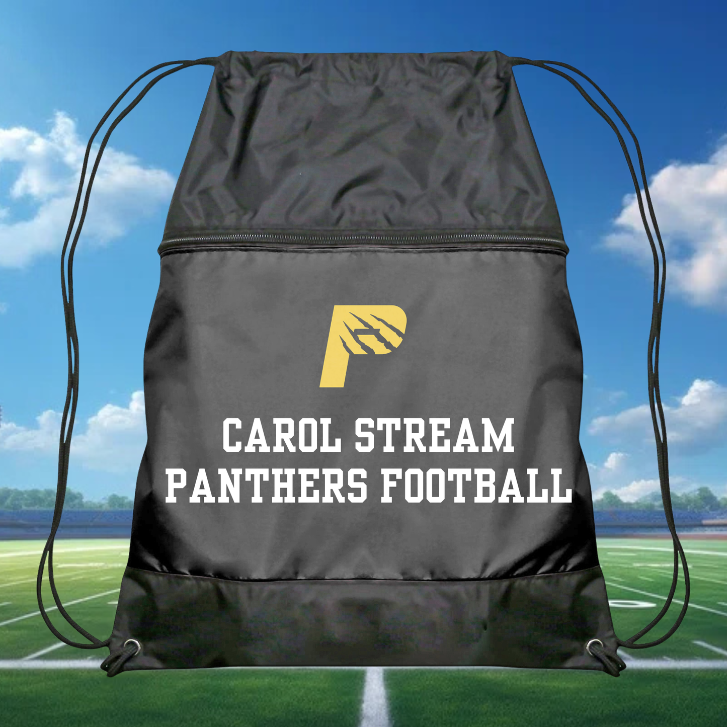 Carol Stream Panthers Football Drawstring Bag
