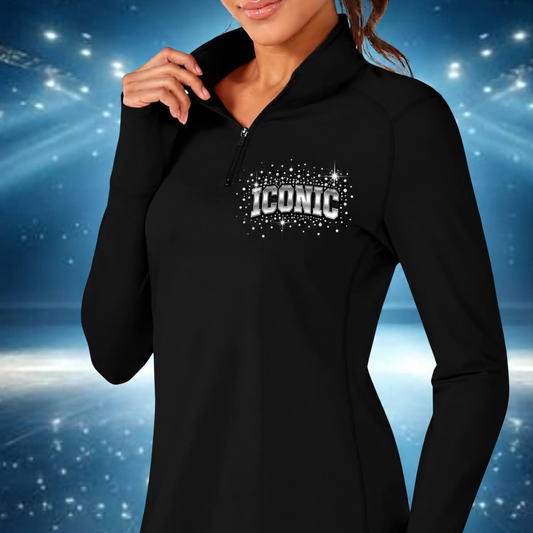 Iconic Rhinestone/Metallic Quarter Zip