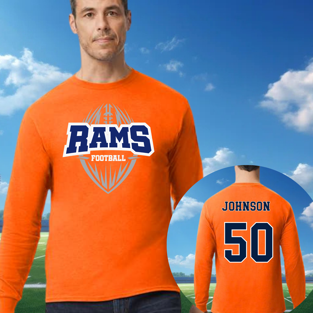 Rams Football on Orange