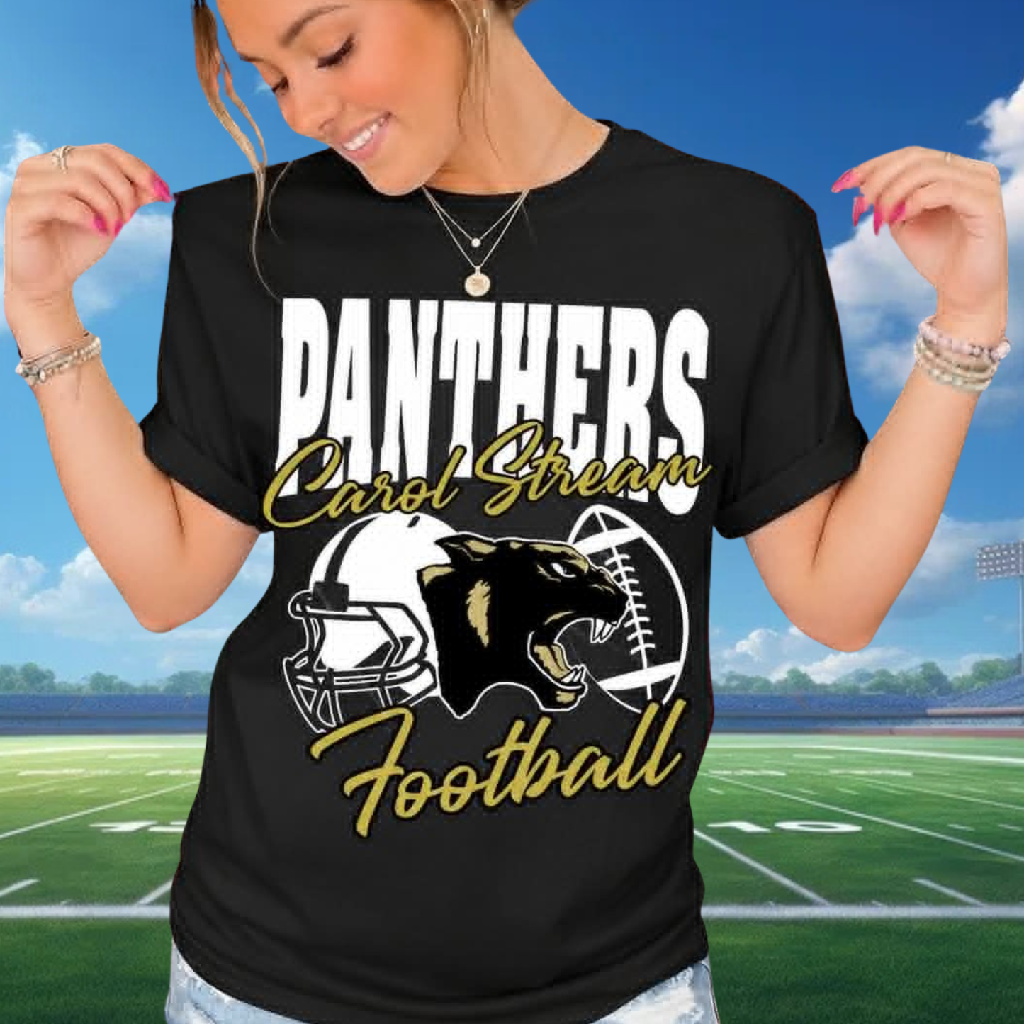 Gold & White Carol Stream Panthers