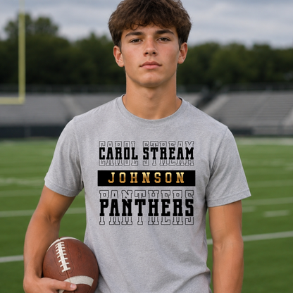 Black Stacked Carol Stream Panthers Custom
