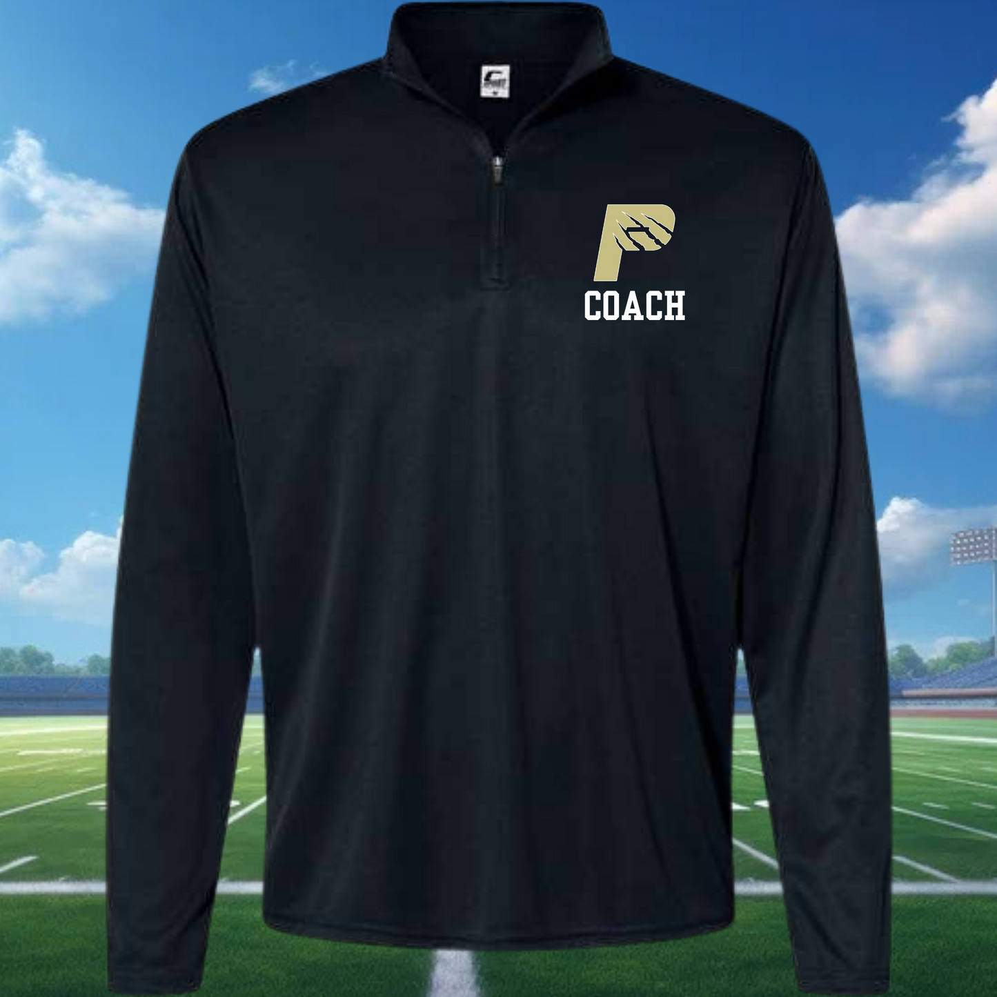 Black Quarter Zip Panthers Coach