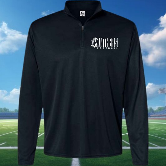 Black Quarter Zip Panthers Football White