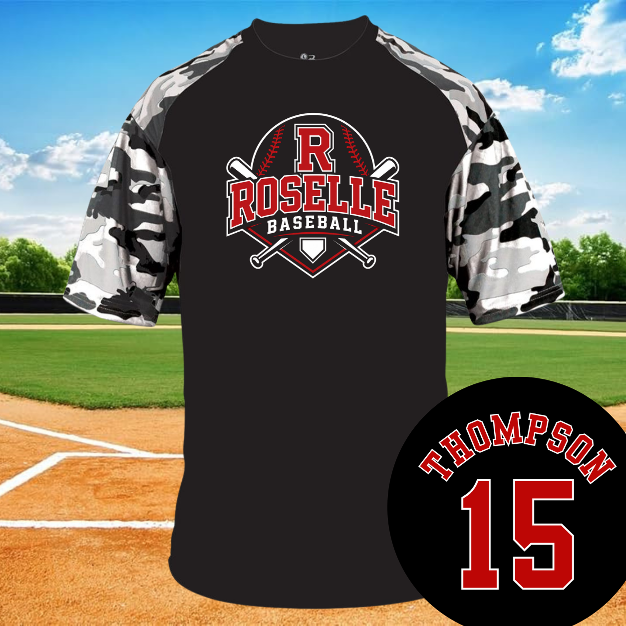 Roselle Baseball Camo Sleeve