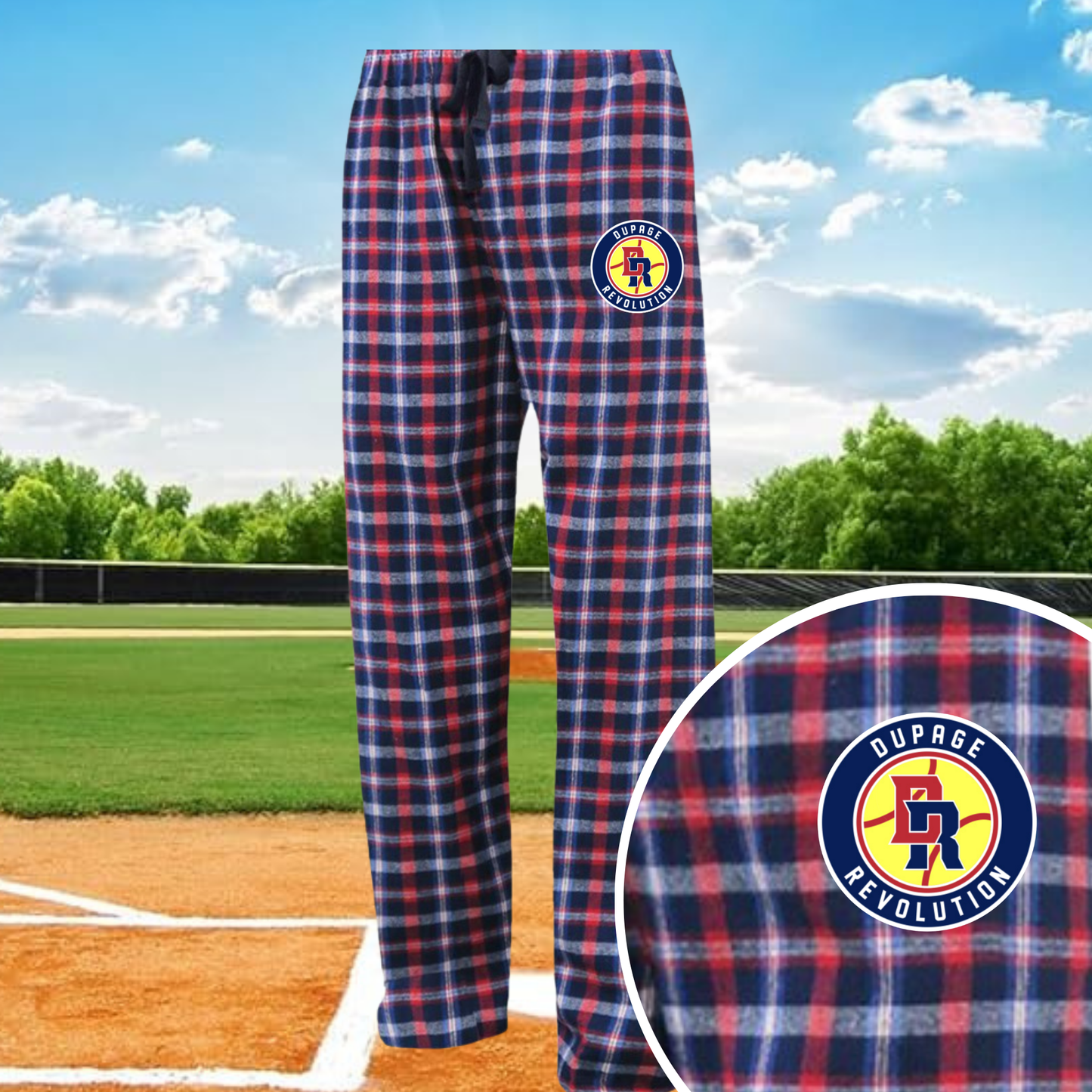 Youth Pennant Navy/Red Rev Flannel Pants