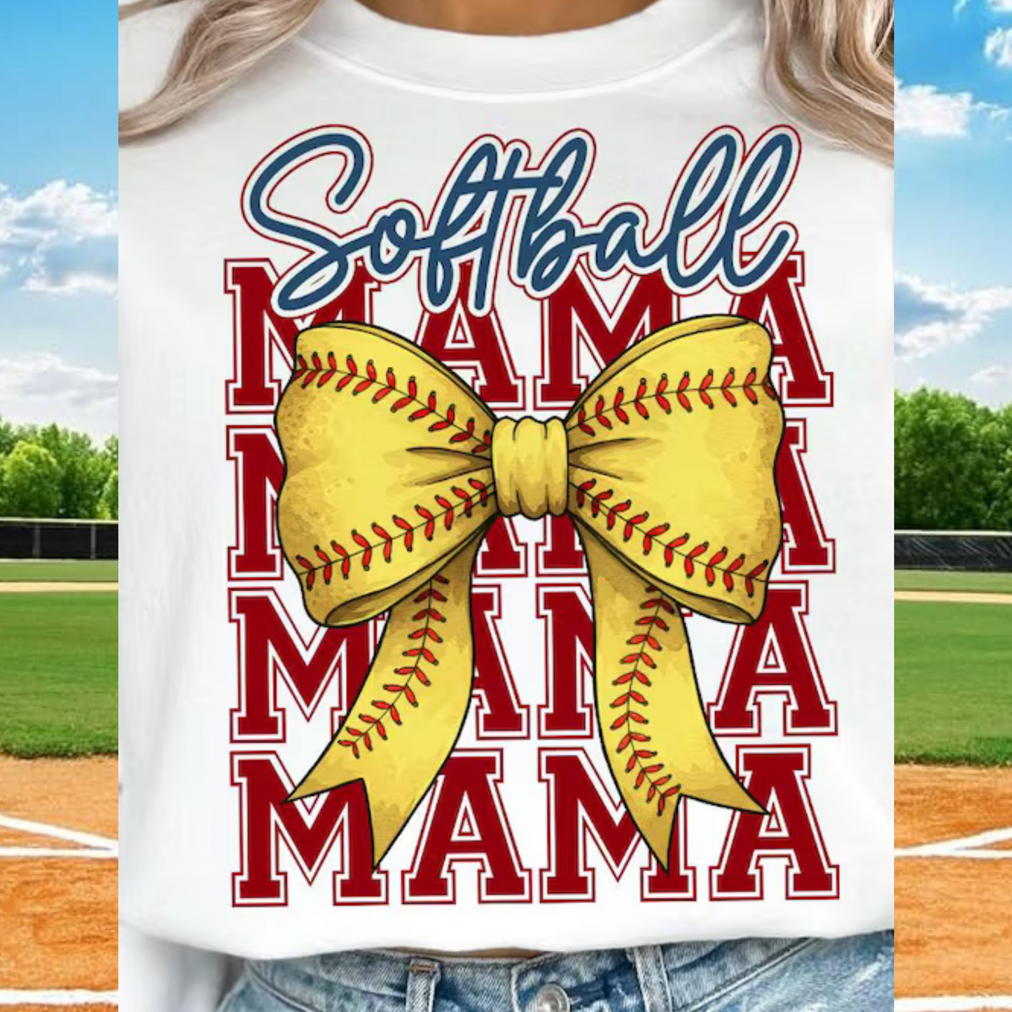 Softball Mama Bow