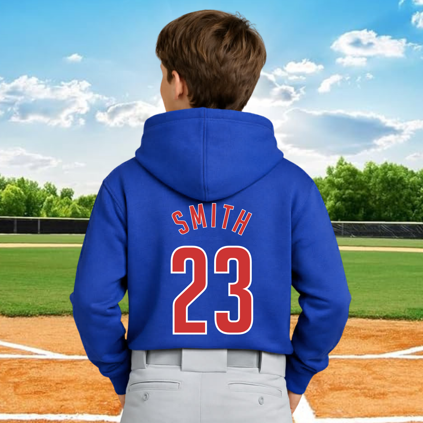 Custom Cubs Team Hooded Sweatshirt